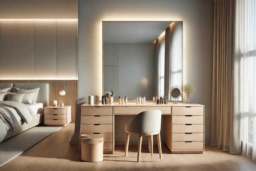 dresser with mirror