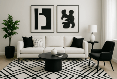 black and white home decor