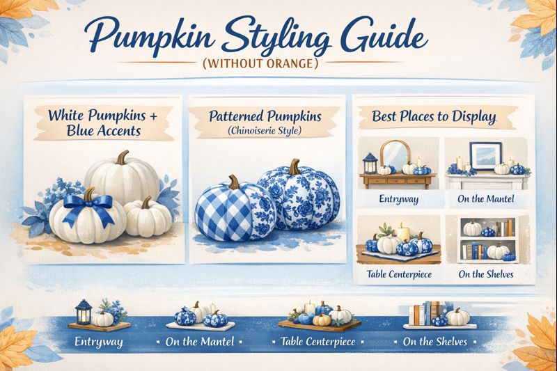 Blue and White Fall Decor