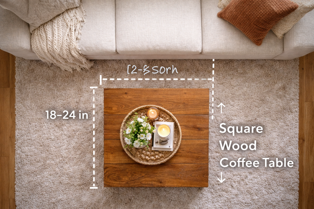 square wood coffee table