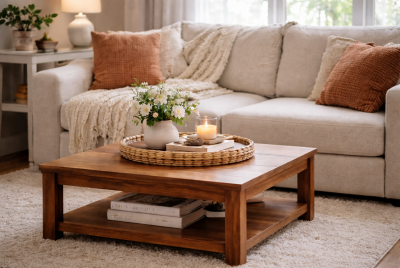 square wood coffee table