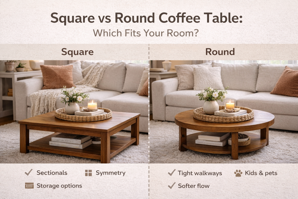 square wood coffee table